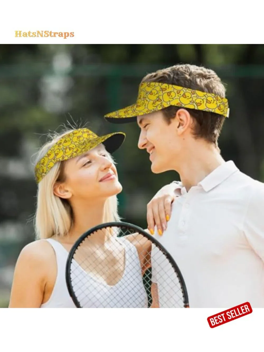 Duck Print Sport Sun Visor Hat Adjustable Velcro Baseball Cap Unisex